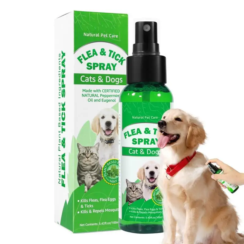 

Natural Pet Skin Spray Fleas Tick And Mosquitoes Spray For Dogs Cats Home Fleas Eliminator Control Prevention Treatments Protect