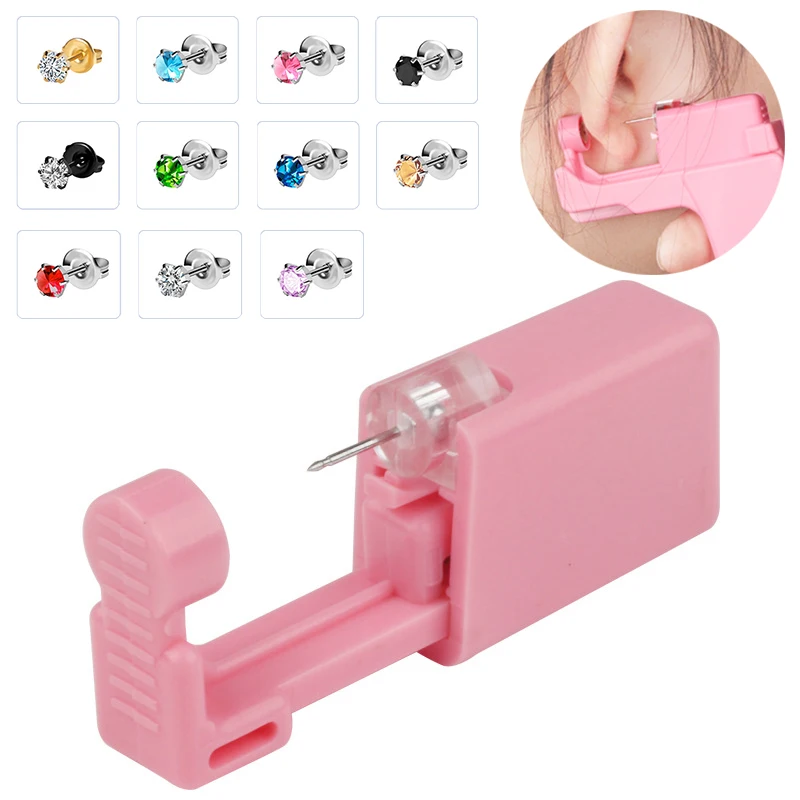 

1PC Disposable Sterile Ear Piercing Unit Piercing Gun NO PAIN Piercing Tool Stud DIY Jewelry Machine Kit Helix Tragus Cartilage