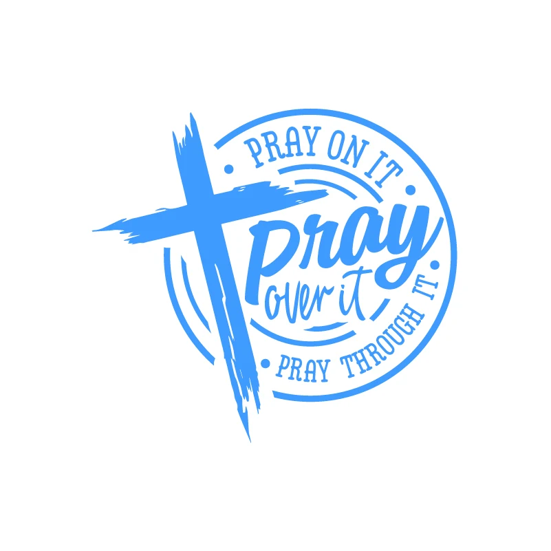 

Pray on it Pray over it Pray through it Цитаты Наклейка на окно автомобиля Христианский крест Библейский стих Виниловые художественные наклейки для декора ноутбука