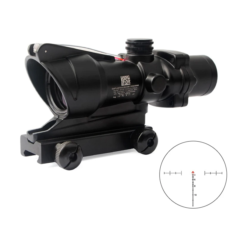 ACOG 4X32D Optical Fiber Riflescope Optics Red Dot Scope Sights Illuminated Chevron Glass Etched Reticle Tactical Hunting Optics