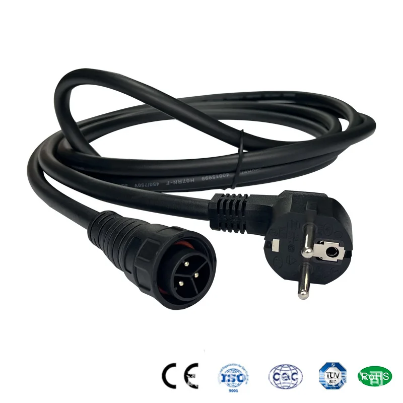 

2M 3 pin AC Power Cable With EU Socket Type Tinned Copper Extension Wire For GTB 600W 700W 800W 1200W On Grid Micro Inverter