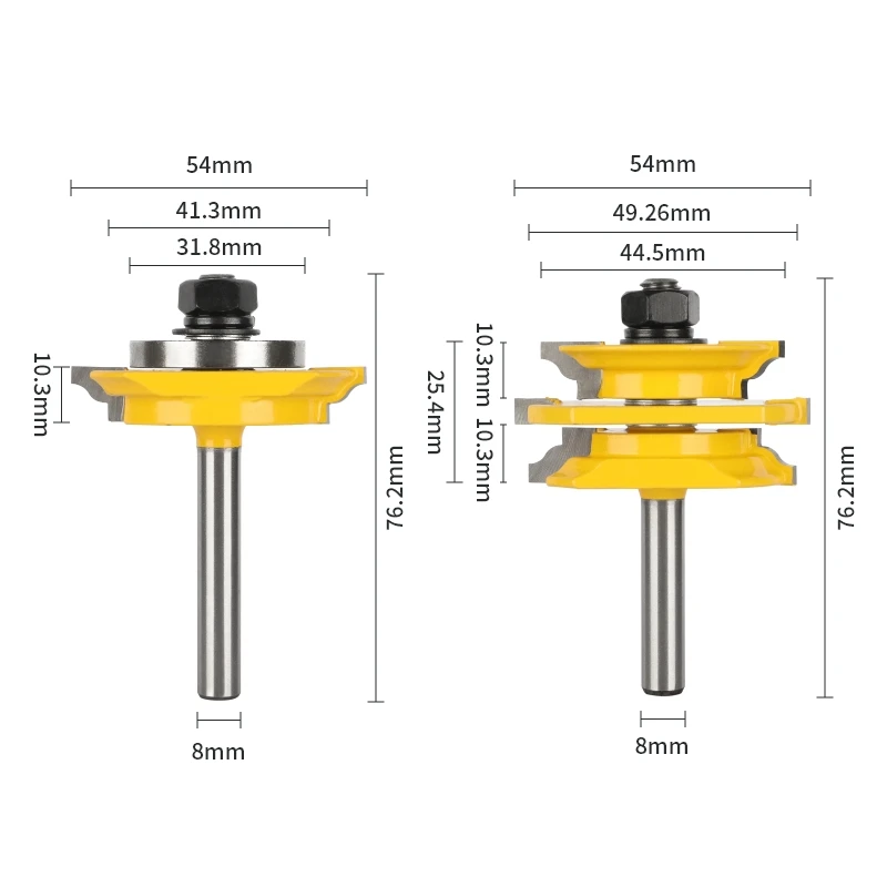 Фото YUSUN переоборудованный набор бит для стеклянной двери, фреза из карбида сплава, деревообрабатывающая фреза для фрезы по дереву №3