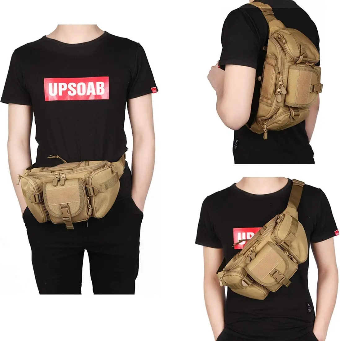 Tactical Waist Bag Fishing Pouch Outdoor Hiking Large-Capacity Waterproof Utility Pouch Riding Pockets Hunting Climbing Bag