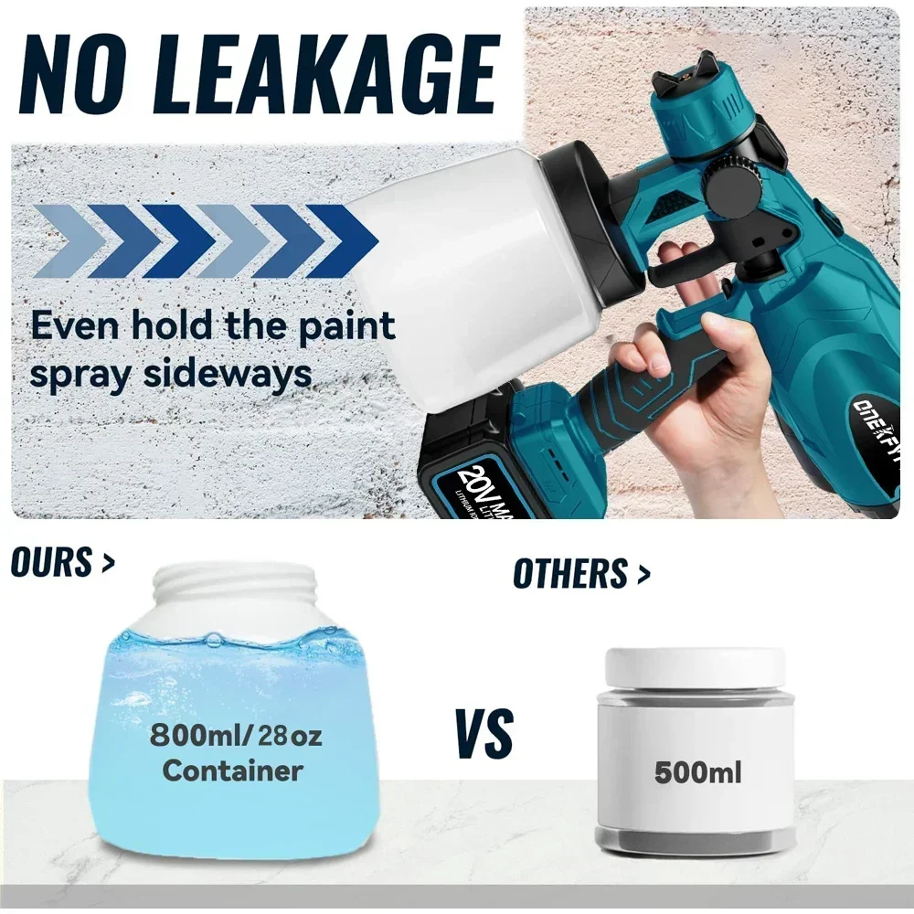 Беспроводной Электрический Распылитель Краски 800 Мл Аэрограф Со Стальным