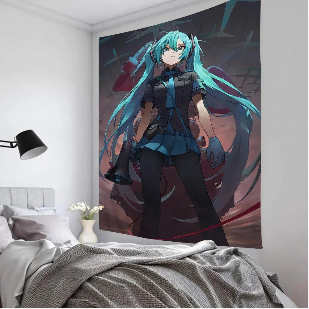H-HatsuneS Girl M-MikuS большой настенный гобелен с принтом индийский Будда украшение