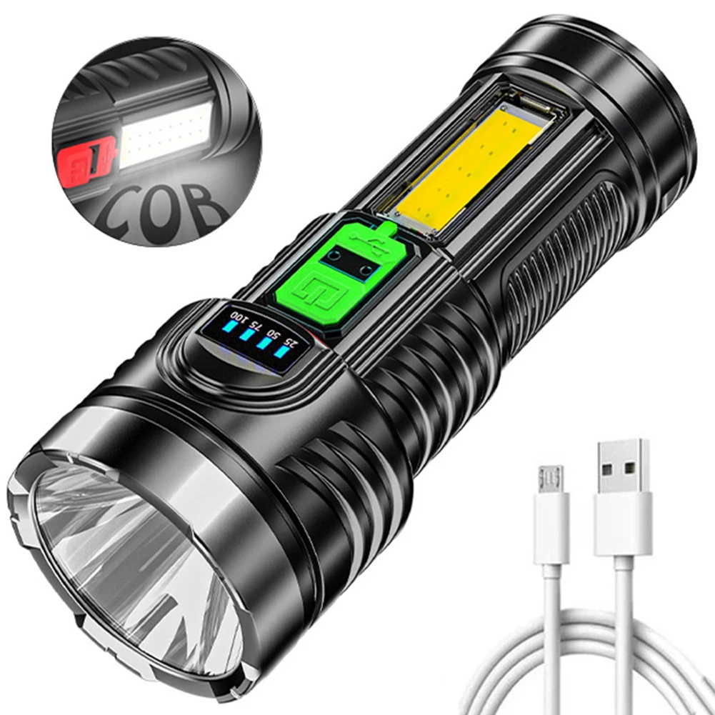 

Outdoor Lighting USB Rechargeable Torch Flashlight IPX4 Waterproof 4 Modes 500LM Outdoor Lighting for Hiking Climbing Emergency