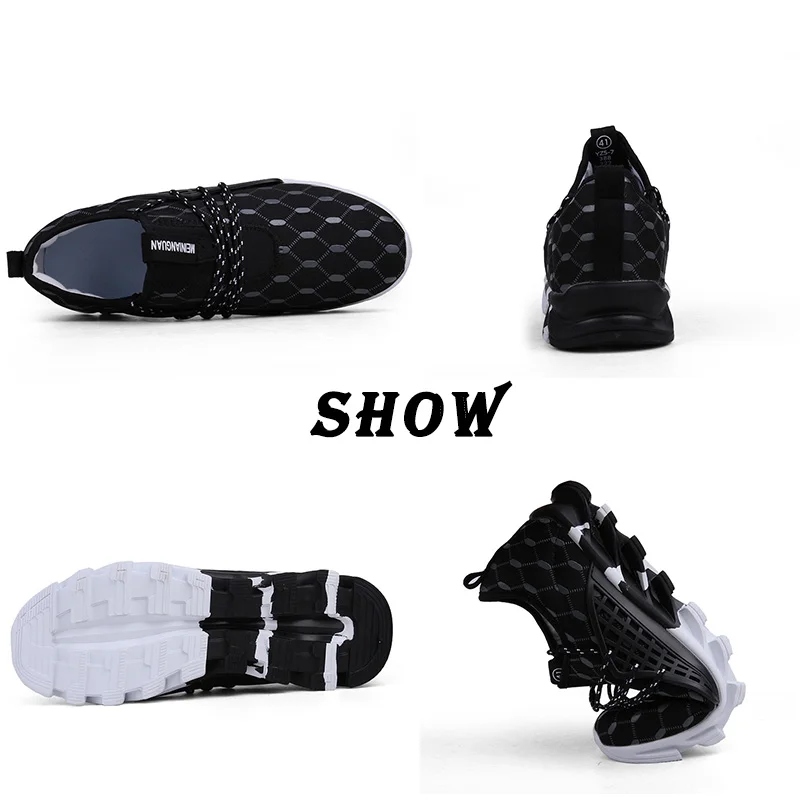 JIEMIAO Fashion Men Sneakers Breathable Sports Running Shoes  Comfortable Outdoor Non-slip Casual Athletic Large Size Shoes