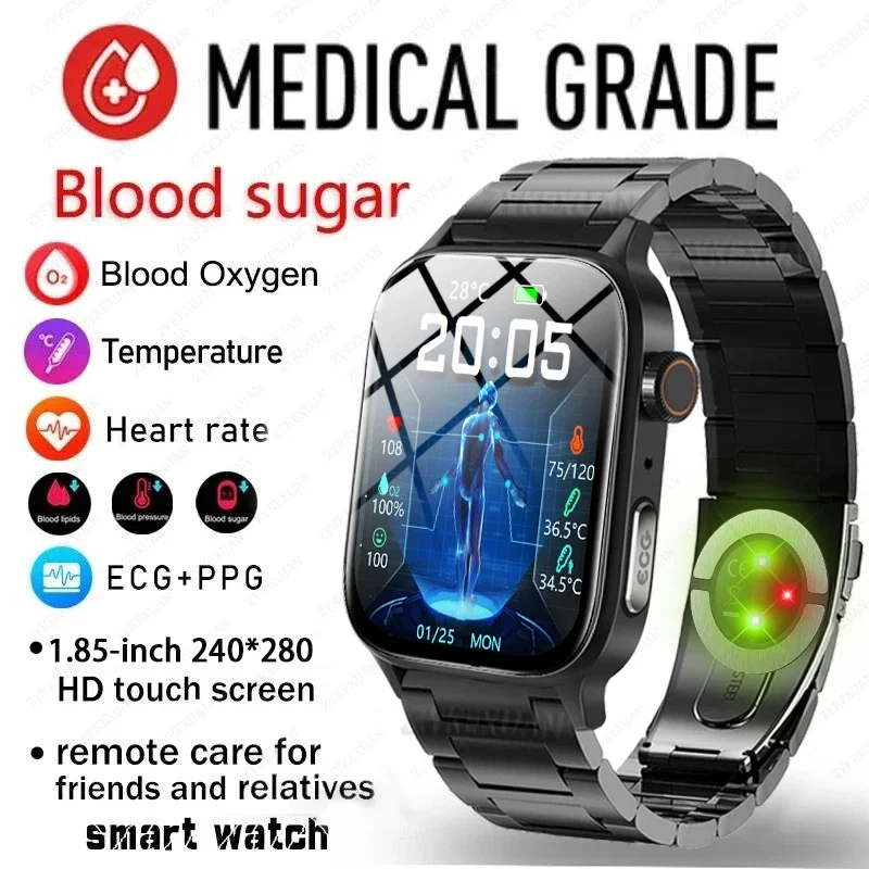 Мужские умные часы 2024 С ЭКГ PPGL Мониторинг Уровня Глюкозы В Крови