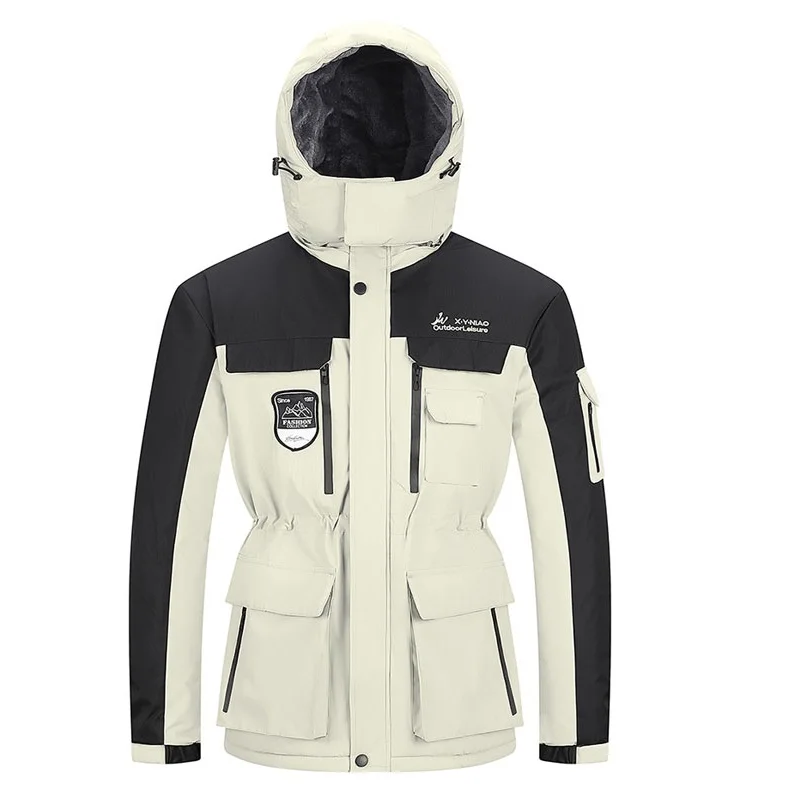 Waterproof Thick Warm Winter Men's Fleece Jacket Large Size 7XL 8XL Anorak Male Coat Quilted Hooded Windbreaker Casual Men Parka