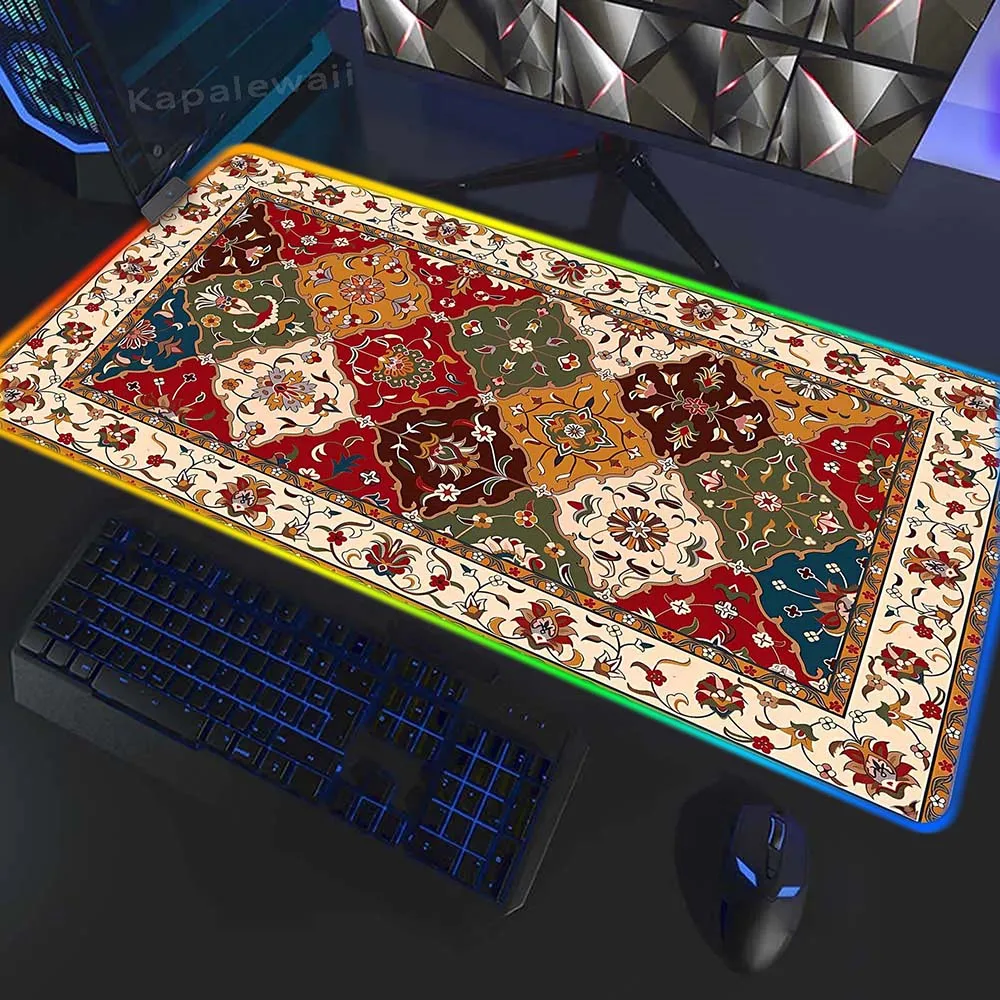 

Perisian Carpet XXXL Large Gamer Mousepad City Street RGB Gaming Mouse Pad Computer Desk Mat Mouse Mat Sakura LED Keyboard Pads