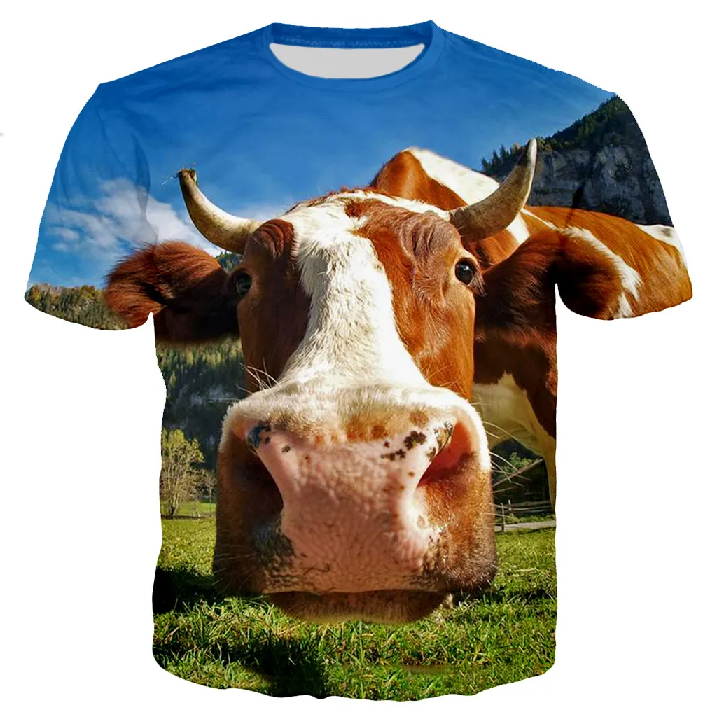 

Tshirts 3D Print Funy Cows Grassland Summer T Shirt Fashion Kids Casual Boys Girls Kawaii Round Neck Hip Hop Tshirt Tops Clothes