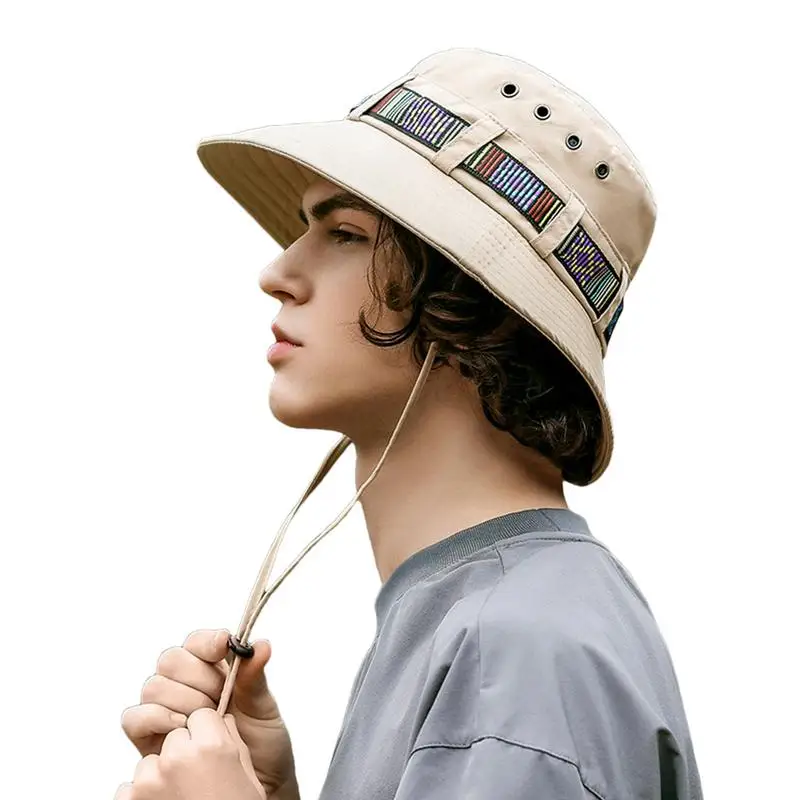 Панама летняя Мужская дышащая шляпа рыбака для рыбалки и активного отдыха с