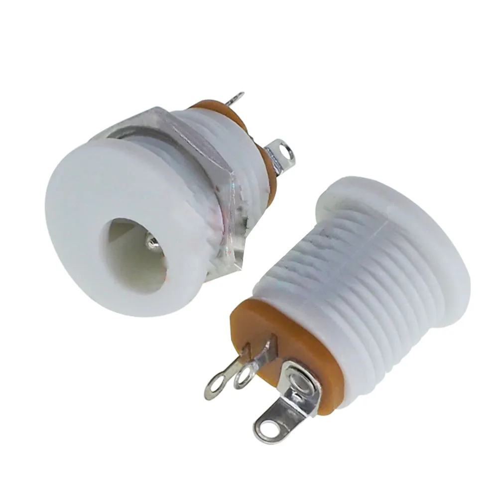

10PCS DC-022 5.5-2.1 / 5.5 x 2.1mm DC Power Socket/ DC Connector Panel Mounting DC022 White