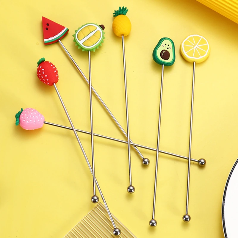 

1 шт. мешалка из нержавеющей стали, ложка для фруктов, Коктейльные перемешивающие палочки, палочки для смешивания молока, чая