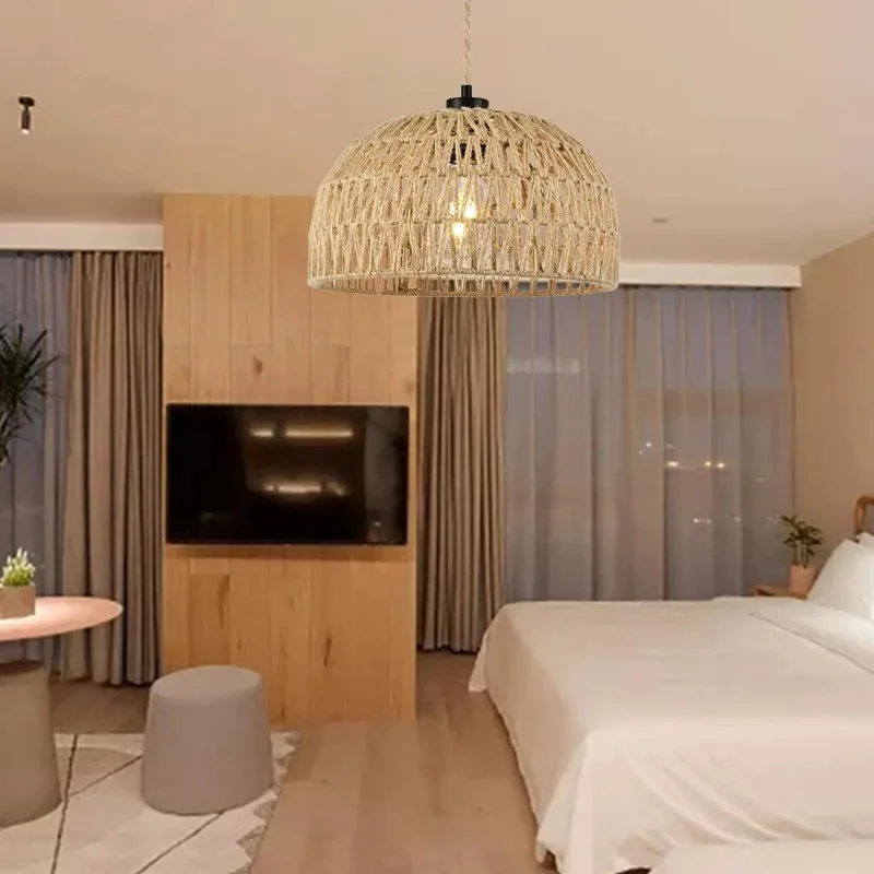 Декоративная подвесная люстра в стиле ретро Модный тканевый абажур для кафе