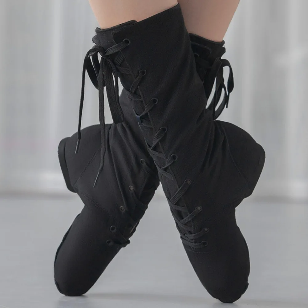 Женские парусиновые Джазовые ботинки танцевальная обувь детская для