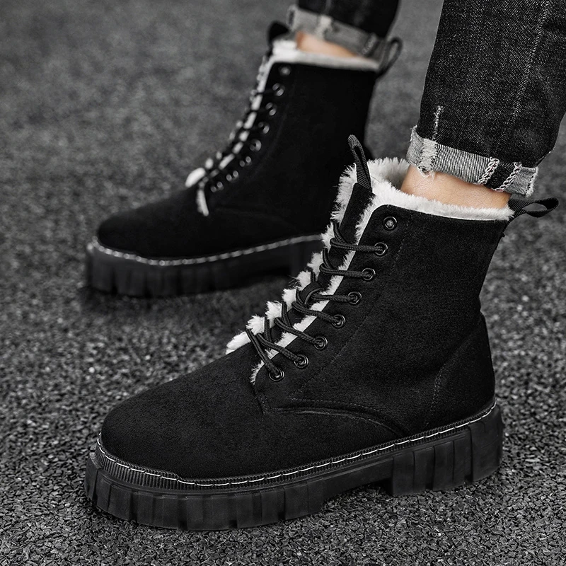 

Зимняя мужская обувь Bubble, мужские защитные ботинки, мужские модные кроссовки больших размеров, неповседневная кожаная мужская обувь для те...