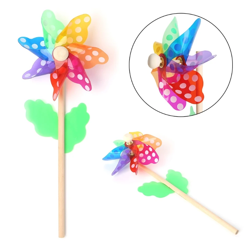 

Windmill Toys Children Kids Garden Decoration 7 Leaves Colorful Outdoors Spinner
