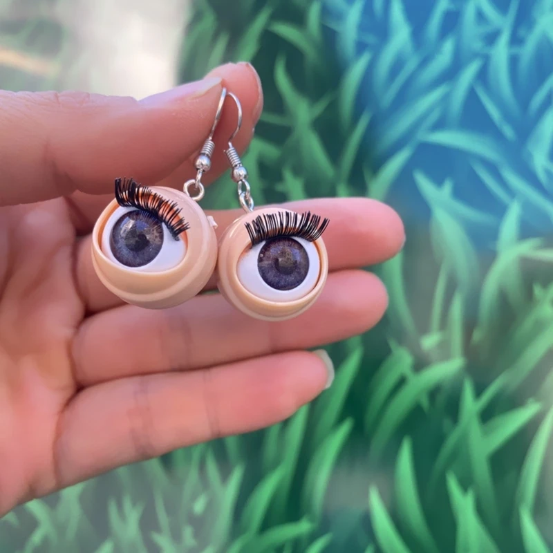 

2023 Irregular Simulation Eye Eyelash Eyeball Earrings for Women Girls Jewelry