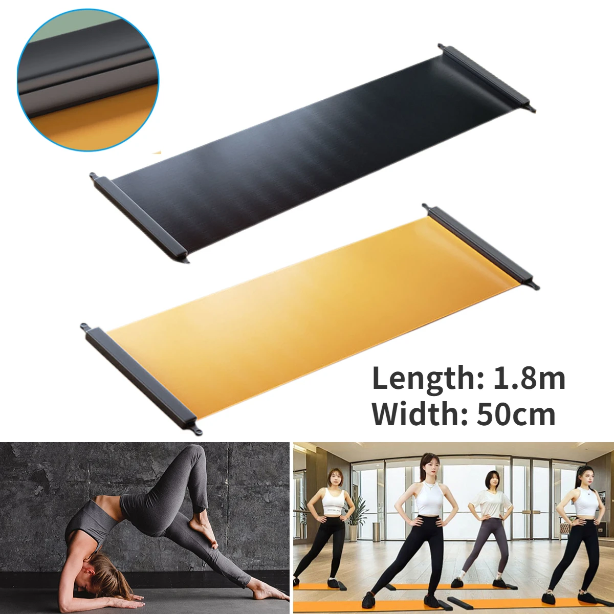 

1.8M Yoga Glide Mat EVA Sliding Board Sports Fitness Mat For Exercise Indoor Skating Training Equipment Yoga Fitness Accessories