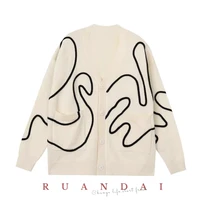 cartoon swan long sleeve cardigan 2022 summer new women solid color loose v neck casual sweater knitted cardigan free delivery