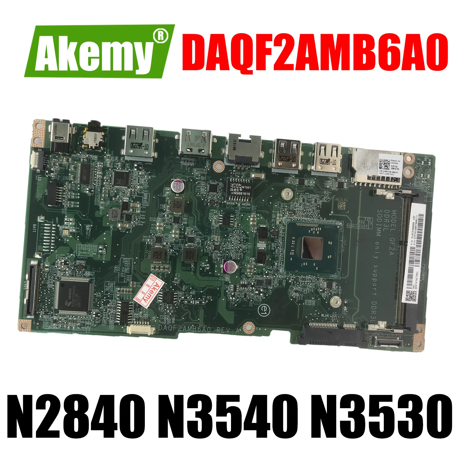 

FOR Dell Inspiron All In One 20 3043 Laptop Motherboard CN-01114m CN-04MV36 DAQF2AMB6A0 W/ N2830 N2840 N3540 N3530 CPU Mainboard