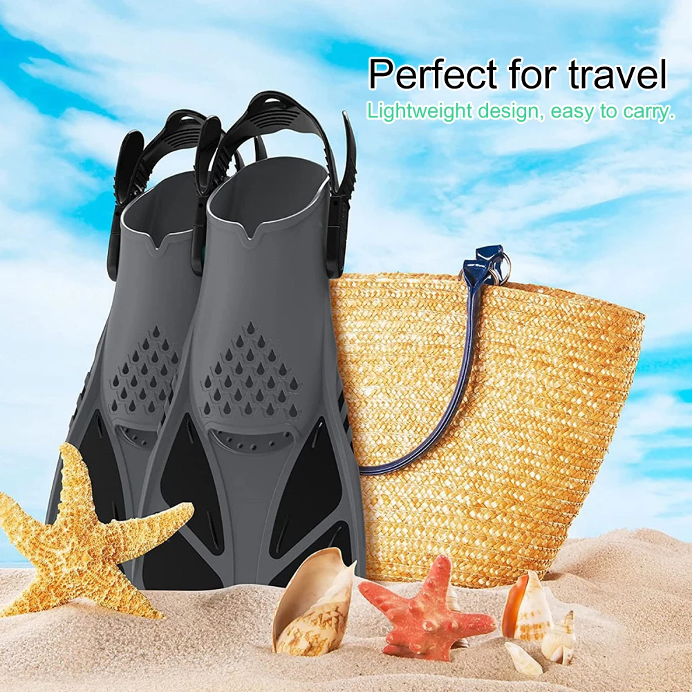 

Adjustable Swimming Fins Adult Kids Snorkeling Foot Flippers Diving Fin Beginner Water Sport Equipment Portable diving Flipper