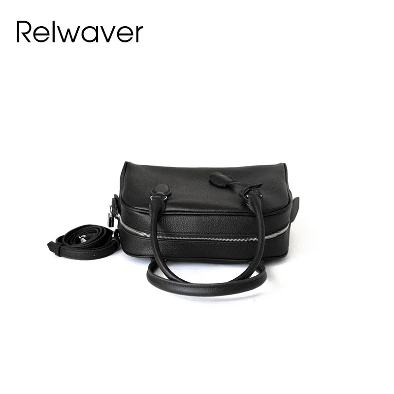 Relwaver сумка для боулинга из натуральной кожи весна 2021 универсальные черные