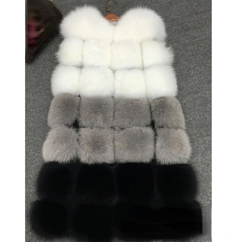 Autumn Winter Fur Vest New Women's Long Korean Fashion Imitation Fox Fur Coat Ladies Fur Jacket Chaquetas Para Mujer