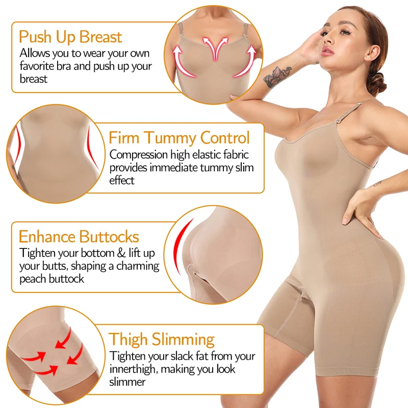 Fajas Colombianas Women Full Body Shaper Tummy Control Seamless Shapewear Thigh Slimmer Bodysuit Butt Lifter Underwear Lingerie