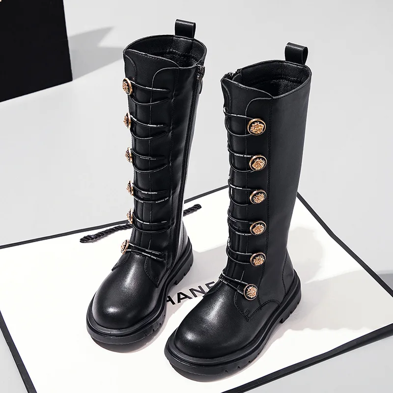 Children's Over Knee Boots in Spring and Autumn Female Students' Fashionable High Boots Children's Winter Non Slip Shoes