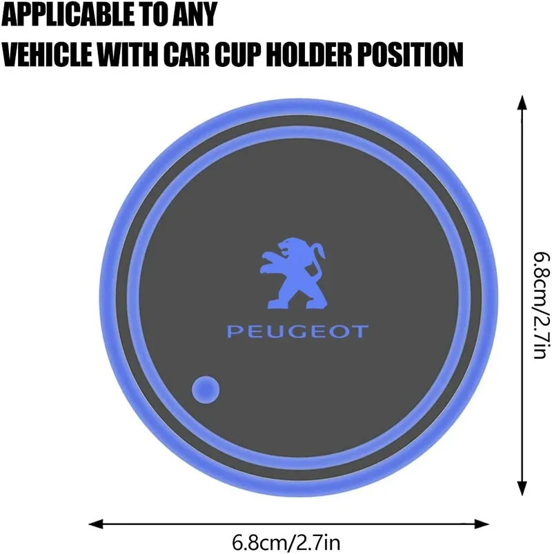 Автомобильный коврик для чашки с водой, держатель для напитков для Peugeot 106 107 206 207 208 301 307 308 406 407 408 508 607 2008 3008 4008 5008 GT RCZ Rifter (art.: 3920d2d0bc418) - 3920d2d0bc418