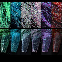 6colorset fluorescent luminous line nail art decoration holographic glitter silk for uv gel extension natural acrylic nail tips