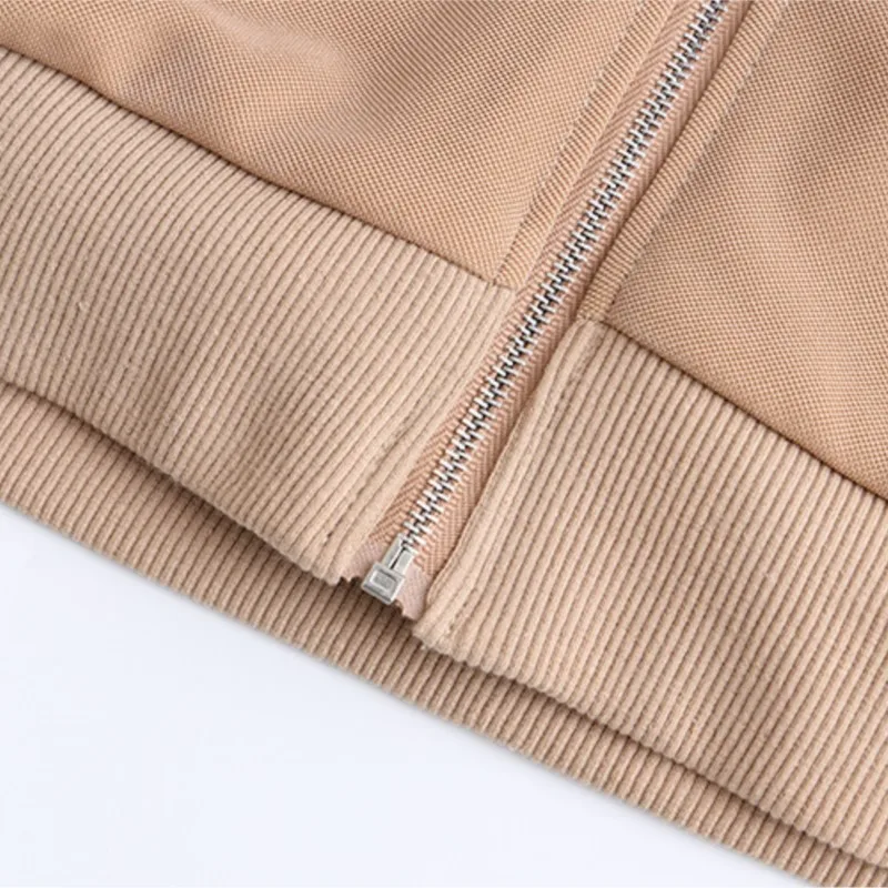 Plus Size Jacket 4xl Women Clothing Casual Solid Color Baseball Uniform Fashion Zipper Long Sleeve Coat Autumn
