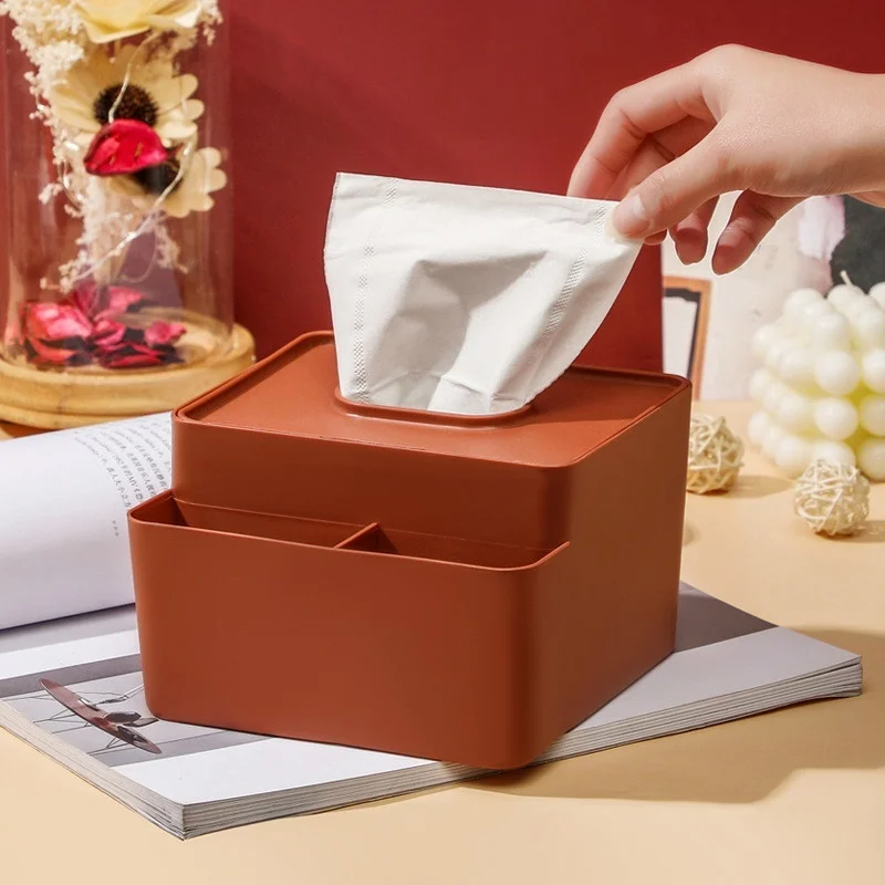 Nordic Style Multifunctional Plastic Tissue Box PaperTissue Case Organizer Home Table Decor