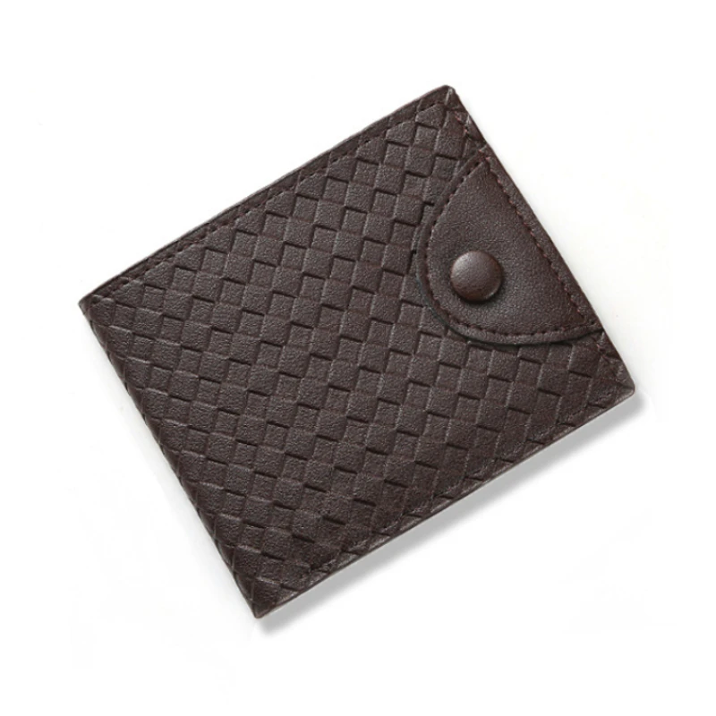 

Globalbags New Men's Purse Male Short Money Clip Vintage Casual Braided Pattern Multi-slot Large Capacity Wallet Wholesale