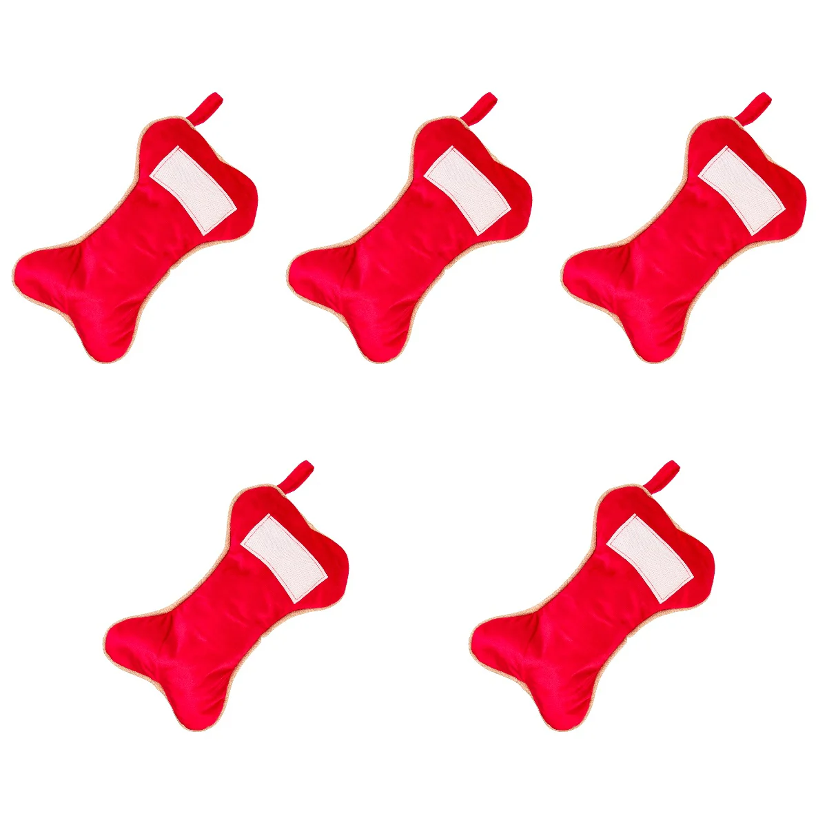 

5pcs Christmas Hanging Christmas Sock Gift Bag Bone-shape Stocking Bag