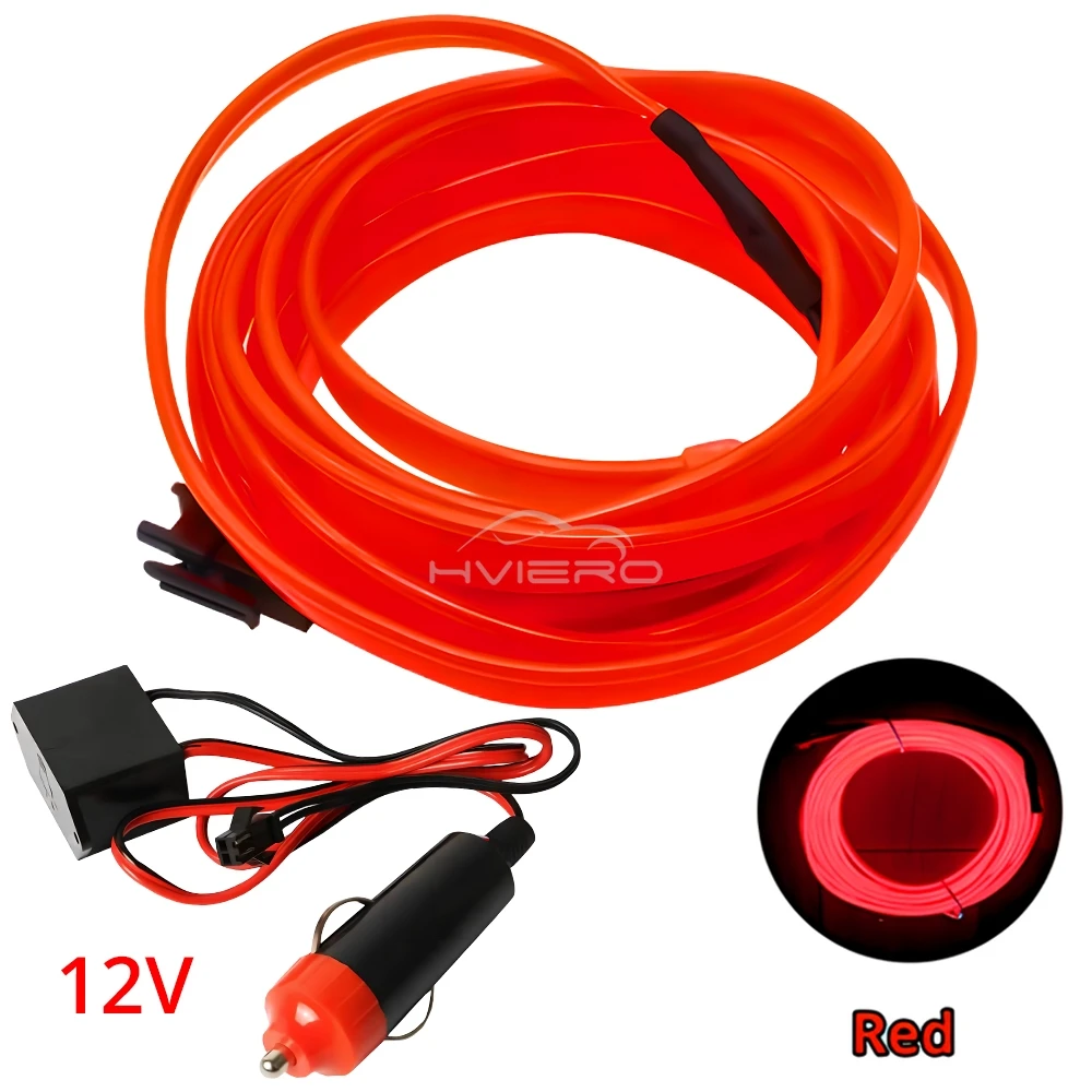 

1 м/2 м/3 м/5 м цветное освещение салона автомобиля светодиодная лента авто украшение трос трубка гибкие неоновые огни USB-накопитель атмосфера