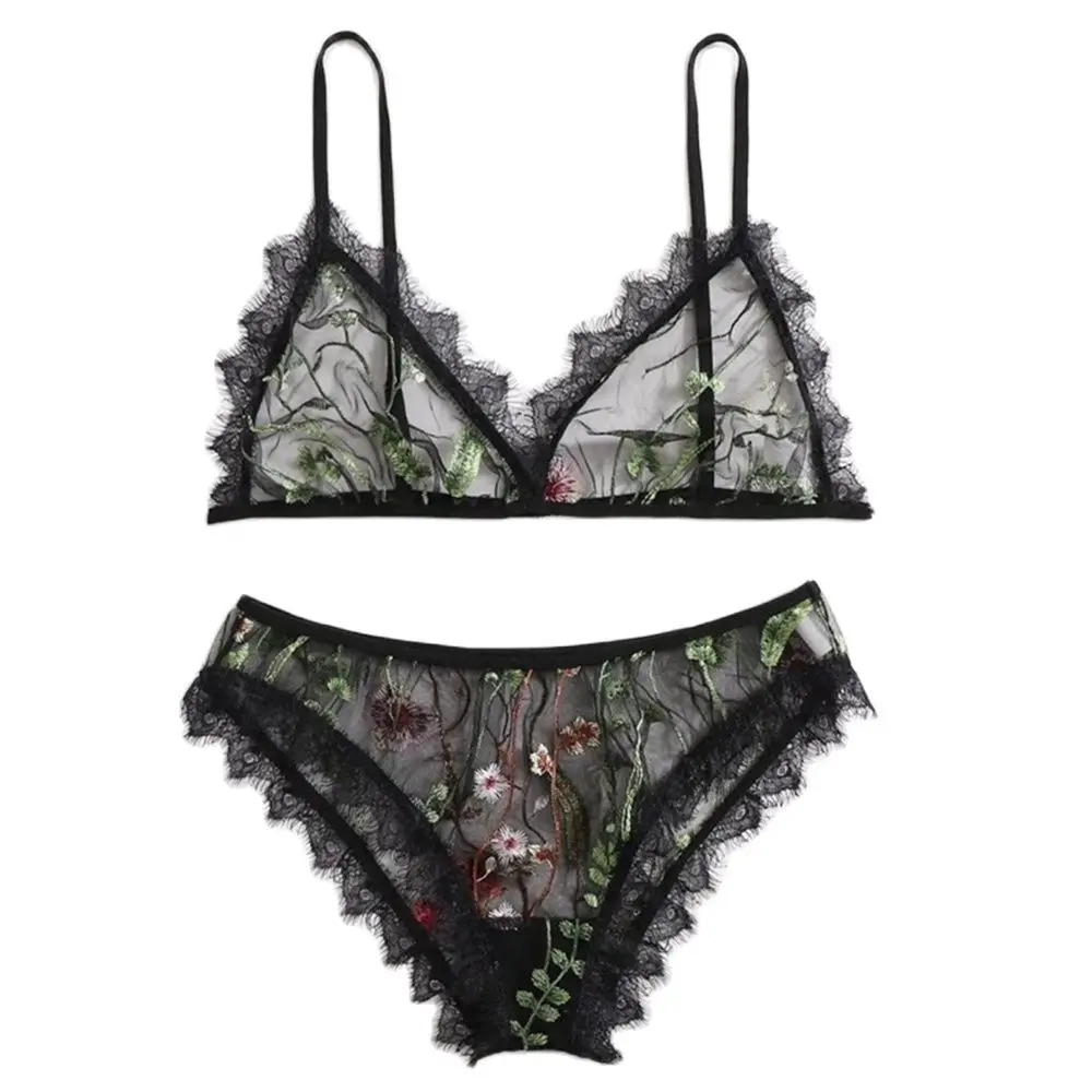 

Сексуальный кружевной комплект нижнего белья, женское нижнее белье, прозрачный бюстгальтер, комплекты для вечеринок, кружевное черное нижн...