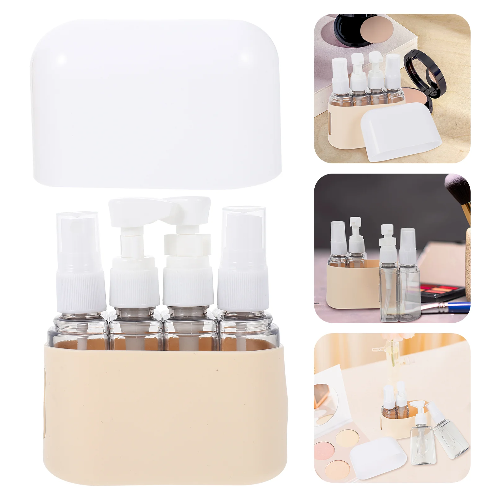 

4Pcs Bottle 4oz Travel Size Bottles 4 In 1 Travel Bottles Set Travel Cream Bottles Small Travel Containers