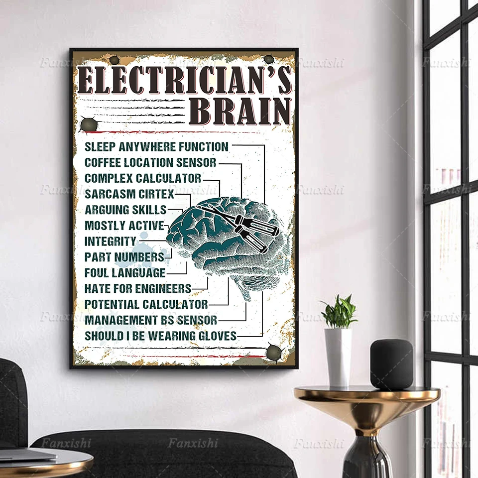 

Modular Pictures Home Decor Electrician Braint Canvas Painting Prints Vintage Simple Poster Living Room Modern Nordic Wall Art