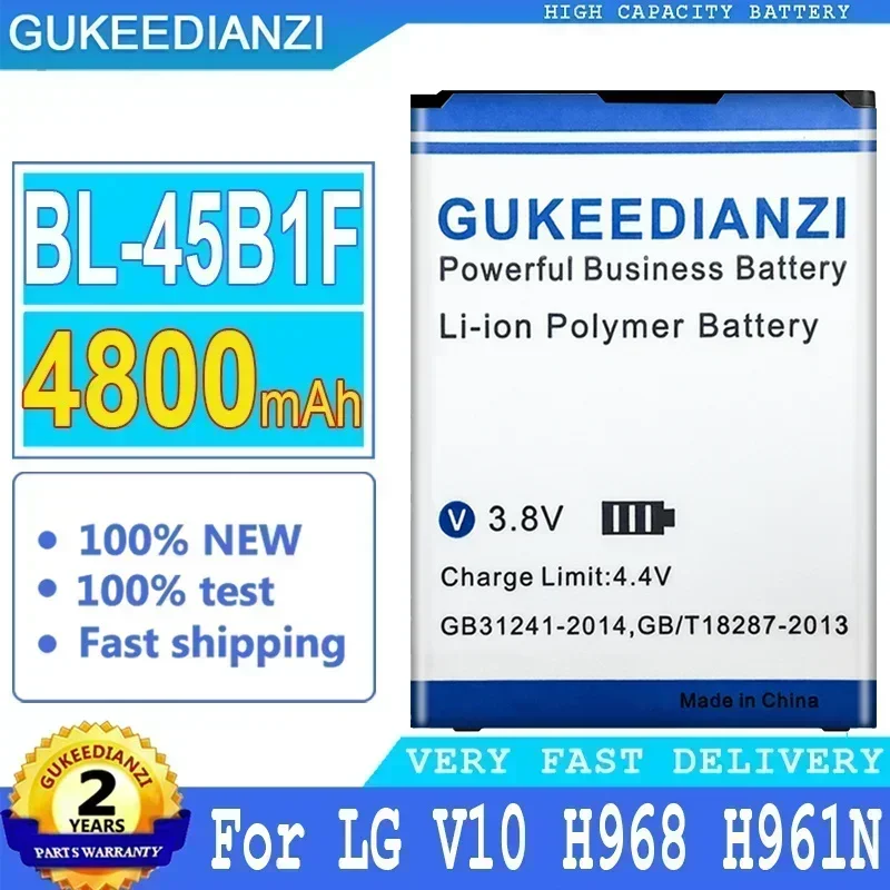 BL-45B1F Аккумулятор для телефона LG V10 H968 H961N F600 F600L F600S F600K BL 45B1F высокая емкость 4800 мАч