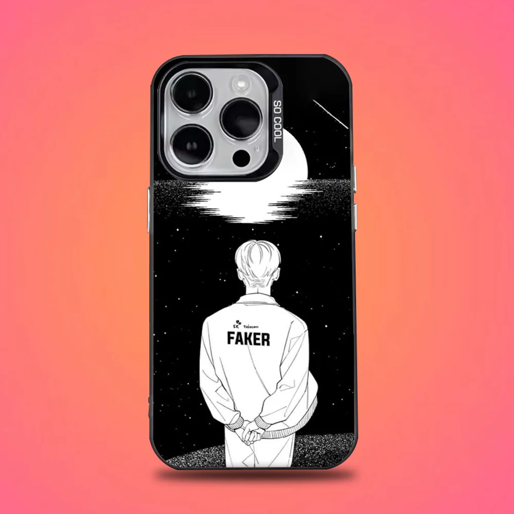 Фото Чехол для телефона Faker T1 L-Lols для iPhone 16,15,14,13,12,11, Pro, Max, Plus, Mini, XS, SE, черный матовый жесткий бампер с защитой от падения №5