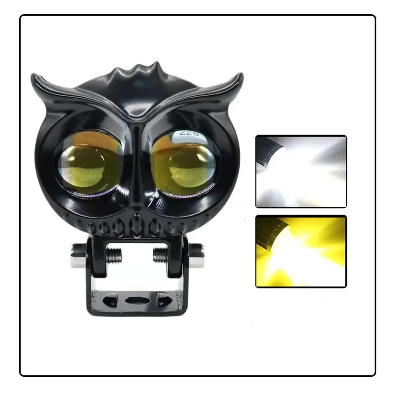 Мотоциклы светодиодные фары противотуманные фары автомобиля двухцветный дизайн совы головный светильник ATV скутер для вспомогательного прожектора аксессуары для ламп а к соломкина совы 100 лучших стикеров