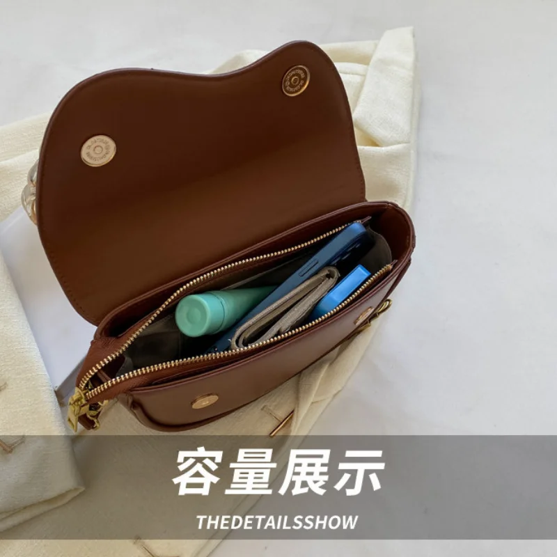 Women's PU Retro Luxury Solid Color Small Shoulder Bag Fashion Simple Underarm Handbag for Femele Travel Crossbody сумка женская