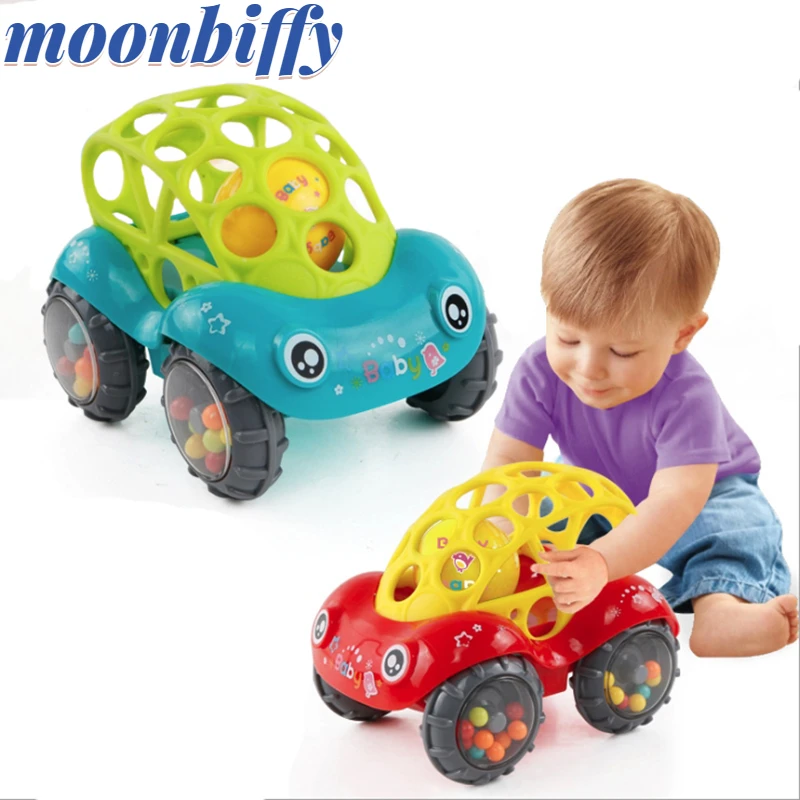 

Baby Car Doll Toy Crib Mobile Bell Rings Grip Gutta Percha Hand Catching Ball s for Newborns 0-12 Months