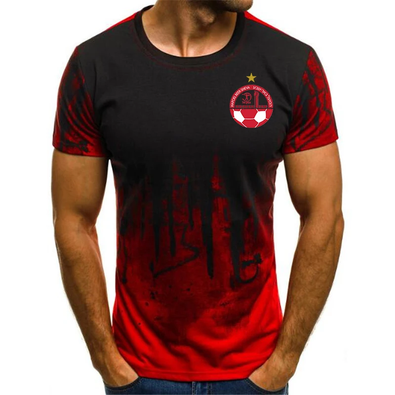 

Hapoel Be'er Sheva F.C. Casual T-shirts Classic Round Neck Short Sleeve Cool Tops Male Daily Sports Plus Size Tee Shirts