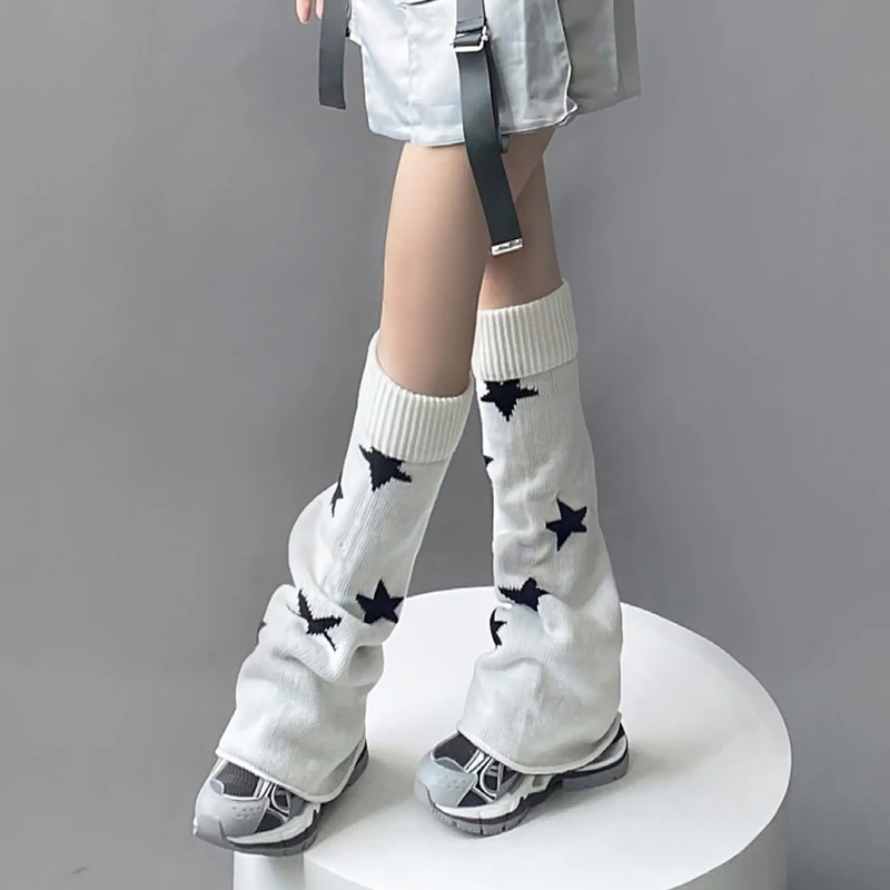 Women Knitted Warm Stockings Fashion Korean Harajuku Over The Knee JK Leg Cover Four Seasons Universal Street Hot Girl Socks Y2K