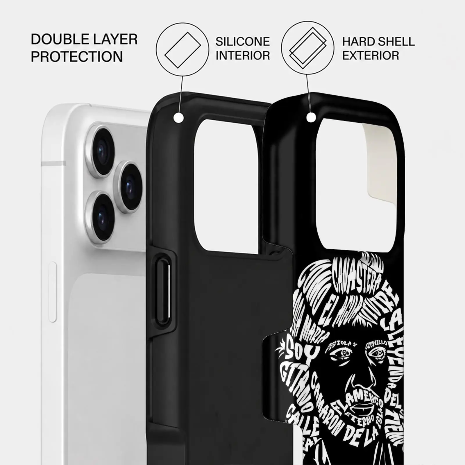 Фото Чехол C-Camaron De La Isla для iPhone 17 16 15 14 13 12 11 Pro Max Air, двухслойный, противоударный, защитный, 2-в-1 №5