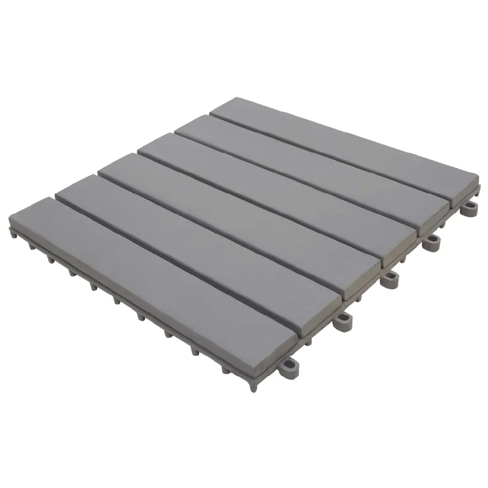 

Decking Tiles 10 pcs Gray Wash 11.8"x11.8" Solid Acacia Wood